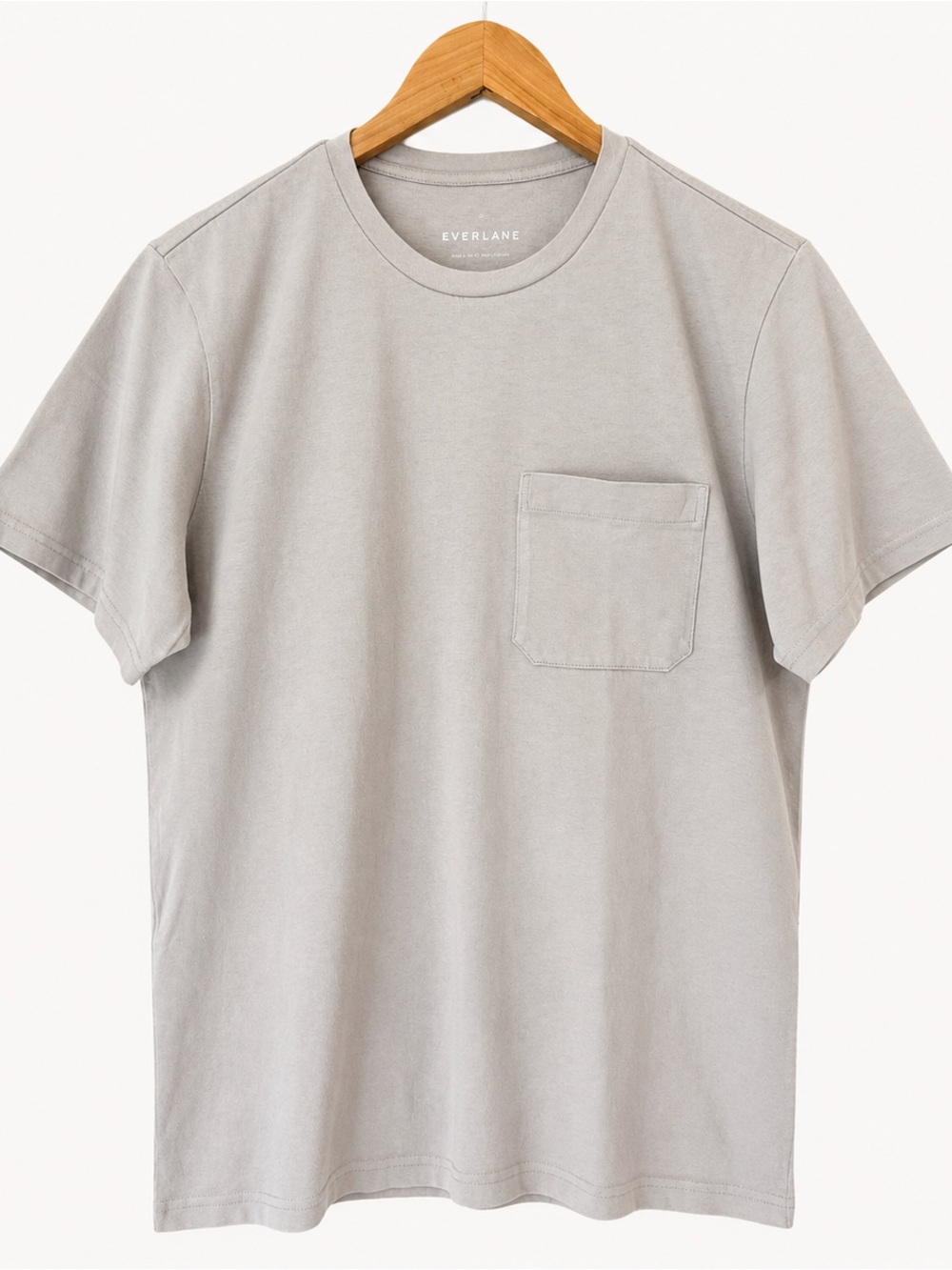 Everlane The Premium Weight Pocket Tee 100% Cotton Sz M Greige Crew Neck Casual